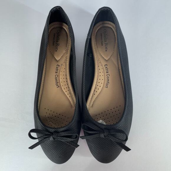 Ophelia Roe Chris Black Flats Women Size 8.5 Memory Foam Extra Comfort Ballet - Picture 4 of 12